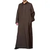 Hoodies masculinos Moda Muçulmana Robe Vestir Homens Arábia Saudita Dubai Manga Longa Cor Pura Thobe Árabe Islâmico Roupas de Homem