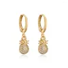 Boucles d'Oreilles Créoles Doux Zircon Arête de Poisson Ananas