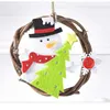 Christmas Decorations Wreath Door Hanging Trumpet Tree Decoration Rattan Ring Creative Xmas Santa Snowman