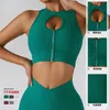 Roupas de yoga roupas de treino para mulheres sem costura com nervuras recorte com zíper shorts sem mangas leggings esportivas elásticas conjunto de ioga roupas conjunto de academia 230227