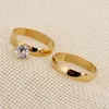 Wedding Rings Bangrui Fashion 24K gewoon 3 mm 2 Ring Set Afrikaans Crystal Menwomen Finger Gift