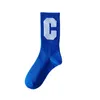 Skarpetki męskie jesienne i zimowe wysokie skarpetki dla kobiet Sapphire Blue High Socks Sport Socks for Men and Women Z0227