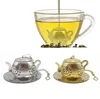 Goud 304 Roestvrijstalen thee -infuser Teapot Tray Tea Strainer Kruidenfilter Theeware Accessoires Keukengereedschap Tea Infuser SN4329