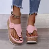 Sandals Women Summer Flip Flops Shoes Female Wedge Platform Sandal 2022 Ladies 75cm Thick Bottom Casual Slippers Shoe Black Pink Shoes Z0224