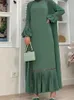 Ubranie etniczne Eid muzułmańska abaya sukienka 2 -częściowa modlitwę maroko maroko caftan ruffle abayas sukienki Dubai arabskie kimono szatę kardiganową 230227