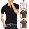 Body Shapers da uomo Camicia da uomo casual slim fit T-shirt polo tinta unita a maniche corte Summer Henry