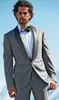 Ternos masculinos Grey Tweed Shawl Lapela Men Formal Suit Skinny Blazer 2023 Latsed Coat Pant Designs Groom Groom Custom Tuxedo 2 peças vestidos