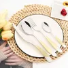 Dinnerware Sets Drmfiy Luxury 16Pcs Flatware Set Stainless Steel Dinner Fork Spoons Silverware Sharp Knife Western Cutlery