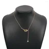Choker legering vinge Rhinestone Pendant Necklace For Woman Clavicle Chain Kort halsband Kvinnlig guld Silverfärg 2023 Fashion Jewelry