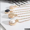 car dvr Pendant Necklaces 15Mm Round Lapis Lazi Pearl Blue Rose Natural Stone Quartz Gold Chain Geometric Accessories Jewelry Drop Delivery P Dhoad