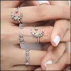 auto dvr Fedi nuziali Moda donna 14K Pure Rose Gold Sovrapposto Twist Ring Party Ladies Jewelry Size 610 Drop Delivery Dhios