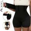 Women's Shapers High Waist Trainer Shorts Tummy Control Butt Lifter Shaper Panties With Wrap Belt Women Flat Belly Slimming Fajas Shapewear 230227