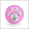 Voiture DVR Autres Colorf Crystal Paw Snap Button Composants de bijoux Peinture à l'huile 18mm Boutons-pression en métal Boutons adaptés au bracelet Noosa pour les femmes Me Dhdis