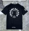 Summer Mens Classic T Shirts Marka TOP T-shirty CH White Short Sweater swobodne wytłoczone litera podkowa sanskrycka wzór projektantów3p8o