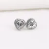 Pink CZ Diamond Heart Stud Earring Rose Gold for Pandora 925 Sterling Silver Wedding designer Jewelry For Women Girlfriend Gift luxury Earrings with Original Box