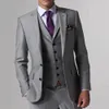 Ternos masculinos Blazers Ternos de casamento cinzentos para homens com ternos de 3 peças Ternos personalizados Terno noivo Men Grey Custom Tailor fez ternos finos smoking de casamento 230227