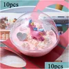 CAR DVR Gift Wrap 10st Transparent Open Plastic Clear Present Box Decoration Cake Container Portable Mousse Ball Round Drop Delivery Home G Dhnoa