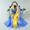 Scarves Women Simulation Silk Cut Flower Scarf Girls Embroidery Wild Sunscreen Shawl Adult Long Embroidered Lace Scarfs