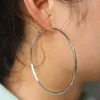 Boucles d'oreilles créoles 3-10cm, petit grand cercle, anneau d'oreille, bijoux à la mode, cadeau discothèque 2023