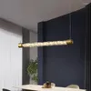 Pendant Lamps Postmodern Minimalist All-bronze Dining Room Chandelier Bar Counter Long Strip Lamp