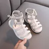 Sandalen meisjes Romeinse sandalen baby prinses peeptoe strandschoenen zacht bodem kleine prinses schoenen zomer nieuwe kinderen hoge schoenen z0225