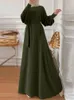 Etnische kleding zanzea vrouwen vintage moslim abaya maxi long jurk lente sundress casual lantaarn mouw solide dubai kalkoen hijab 230227