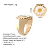 Anéis de casamento Linda margarida Flor gravada em hexagon rumo Us Tamanho 6.5 Jóias de cor dourada larga para mulheres Presentes de garotas Chegadas de alta qualidade