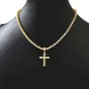 Anhänger Halsketten Männer Frauen Hip Hop Kreuz Halskette mit 4mm Zirkon Tennis Kette Bling Iced Out Schmuck Mode Geschenk