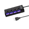 Computer Cables 4-Port USB 2.0 Hub One Drag Four Splitter Plug and Play Mini Small Socket /USB