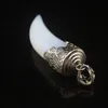 car dvr Pendant Necklaces Natural Crystal Gem Wolf Tooth Pepper Shape Gemstone Collectibles Carved Necklace Handmade Charm Drop Delivery Jew Dhbvs