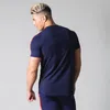 T-shirt da uomo T-shirt skinny casual T-shirt a maniche corte da uomo Gym Fitness Bodybuilding Top in cotone Uomo Sport estivo Allenamento Abbigliamento da allenamento