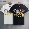 DSQ PHANTOM TURTLE Men's T-Shirts Mens Designer T Shirts Black White Back Cool T-shirt Men Summer Italian Fashion Casual Stre284g