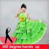 Flickas klänningar spanska flamencoklänning för flickor prinsessklänning kronblad ruffle blommig vintage come childras flicka körklänningar w0224