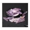 Auto DVR Stone Natural Amethyst Crystal Quartz Stick Point Beads Top geboorde paarse losse hanger voor sieraden maken ongeveer 2 mm gat deliv Dhzby