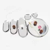 Decorative Plates Oval Tray Makeup Stainless Steel Golden Oval Plate Makeup Table Jewelry Snack Tray Metal Home Storage Tray Z0227