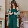 Women's Sleepwear Long Sleeve Pajamas Women's Summer Thin 100kg Pure Cotton Stripe Suit Japanese Kimono Spring and Autumn Household 230227