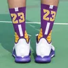 Мужские носки №23 № 24 LA James KB LBJ Баскетболист Спортивные полотенце носки с аналоговыми номерами Лос -Анджелес команда двадцать три четыре выстрела Z0227