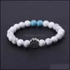 car dvr Charm Bracelets Dog Paw 8Mm Stone Beads Charms Bracelet Women Men Bangle Beaded Hand Strings Drop Delivery Jewelry Dh7Ta