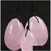 Pedras de massagem rochas naturais rosa quartzo ovos de cristal yoni ovo de bolas vaginais para mulheres de saúde kegel exercício mass gota delive dhawo