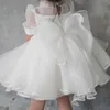 Flickans klänningar Baby Girl Clothes White Dress for Party Wedding Princess Tulle Dress for Girl Baptism Vestido Dopning 1st Birthday Ball Gown