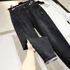 Kvinnors jeans jeans kvinna hög midja plus storlek kvinnlig lös casual mjukgörare full längd höst denim harem byxor 4xl 5xl 230227