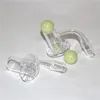 hookahs Flat Top Terp Slurper Quartz Banger with Glow in the dark Glass Marble Carb Caps And Ruby Pearls Set 10mm 14mm 18mm 90 degree Spinning Quart Nails For Bongs