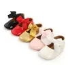 Neugeborene Lauflernschuhe für Babys, für Kinder, Mädchen, klassische Schleife, Gummisohle, rutschfeste PU-Schuhe