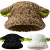 Boinas femininas de inverno ovelha de ovelha para meninas Lamb Faux Fur Bucket Chapé