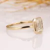 Con pietre laterali cxsjeremy solido 14k 585 giallo smeraldo taglio 2ct 6 8mm anello di fidanzamento per donne cornice cornice Solitaire wedding band 230225