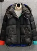 Damesgeulcoats yuoomuoo chic winter jas dames mode gebreide mouw katoenen gekatelde jas zacht wit zwart houd warme capuchon