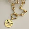 Chains NM44341 Chunky Gold Chain Cubic Zirconia Butterfly Pendant Cz Carabiner Clasp Spring Lock Aesthetic Necklace