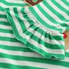 Girl Dresses Toddler Baby Girls Flare Sleeve Christmas Deer Striped Print Dress Clothes Size 5