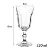 Wine Glasses 260ml Vintage Relief Absinthe Glass Lead-free Cocktail Goblet Wedding Party Bar Drinking Cute Cup