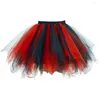 Etekler kadınlar tutu prenses moda bale faldas renk patchwork fluffy etek için tül petticoat